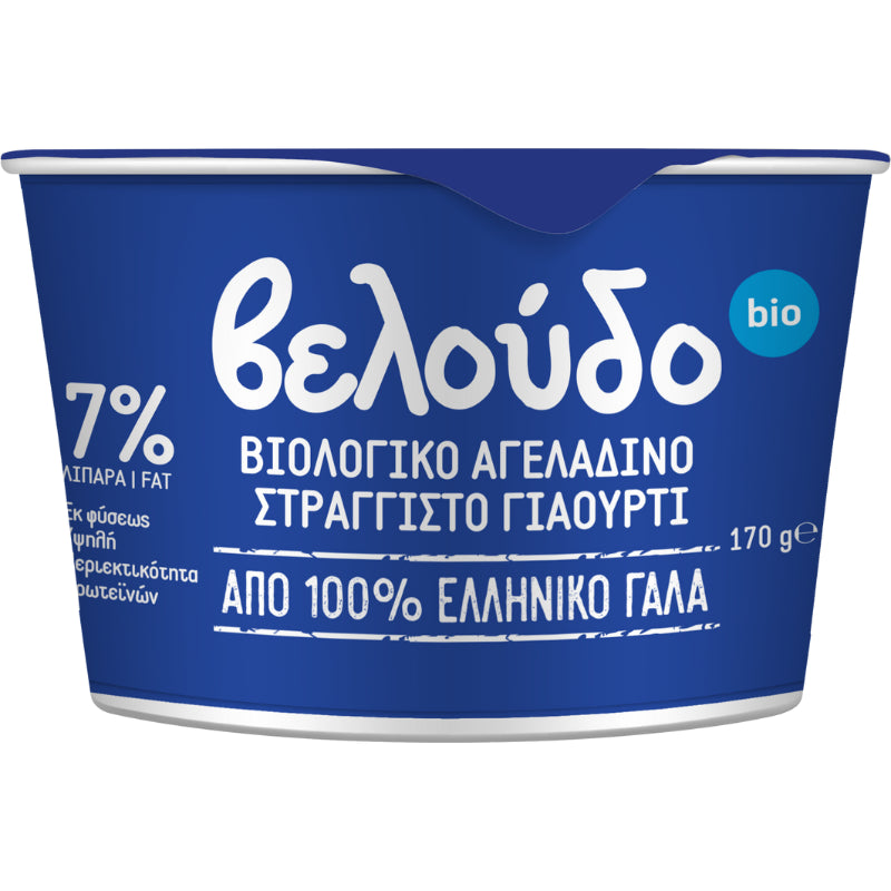Βιολογικό Γιαούρτι Αγελαδινό Στραγγιστό 170g Βελούδο