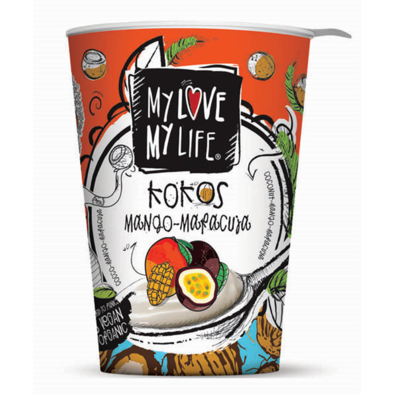 Βιολογικό, Vegan Επιδόρπιο Καρύδας με Μάνγκο & Maracuja 180g My Love My Life