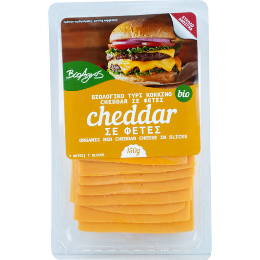 Βιολογικό Τυρί Cheddar σε Φέτες 150g  Βιοαγρός